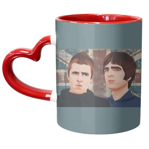 Gallagher brothers Oasis inspired design - unique mug by Giddy Kipper