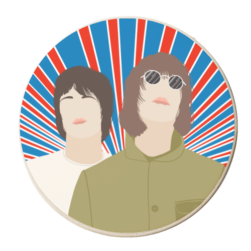 Gallagher Brothers (Red, White & Blue Colour Burst) - personalised beer coaster by Adam Regester