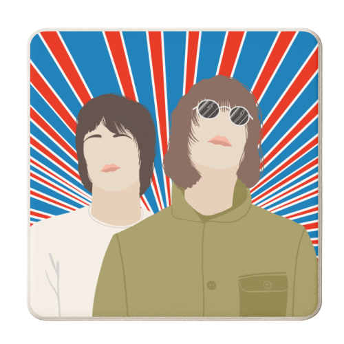 Gallagher Brothers (Red, White & Blue Colour Burst) - personalised beer coaster by Adam Regester