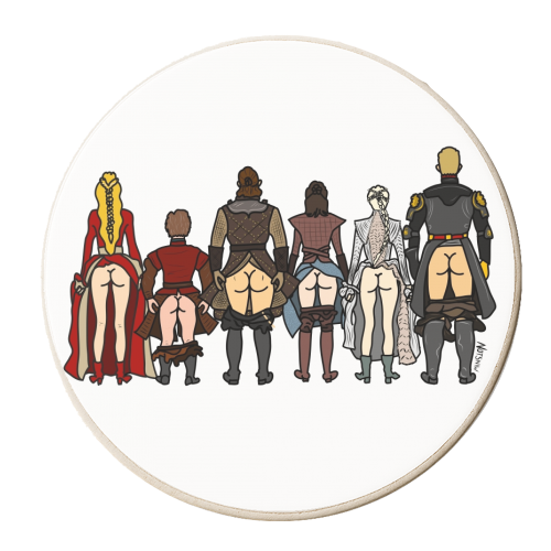 Game of Thrones Butts - personalised beer coaster by Notsniw Art