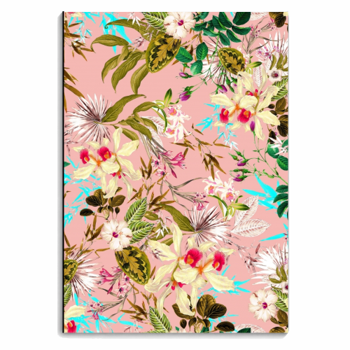 Gardenia | Vintage Botanical Nature Pattern | Blush Boho Plants Garden Floral - personalised A4, A5, A6 notebook by Uma Prabhakar Gokhale