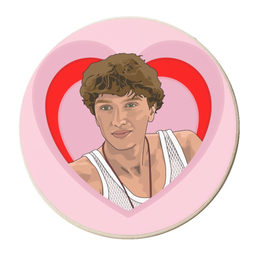 Gavin heart - personalised beer coaster by The Girl Next Draw