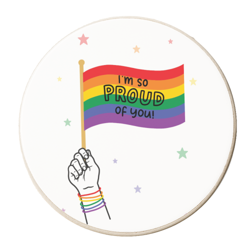Gay coming out design - personalised beer coaster by Loren Grosvenor