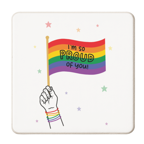 Gay coming out design - personalised beer coaster by Loren Grosvenor