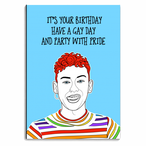 Gay Day Birthday Card - personalised A4, A5, A6 notebook by Adam Regester