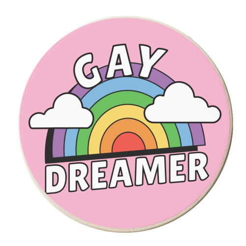 Gay Dreamer Queer LGBTQIA+ Giftware - personalised beer coaster by AbiGoLucky