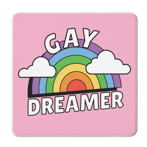 Gay Dreamer Queer LGBTQIA+ Giftware - personalised beer coaster by AbiGoLucky