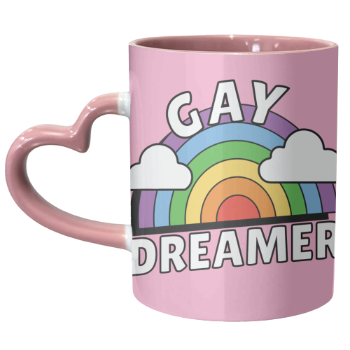 Gay Dreamer Queer LGBTQIA+ Giftware - unique mug by AbiGoLucky