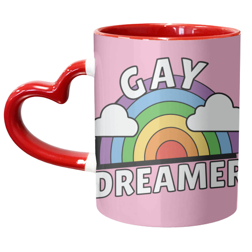 Gay Dreamer Queer LGBTQIA+ Giftware - unique mug by AbiGoLucky
