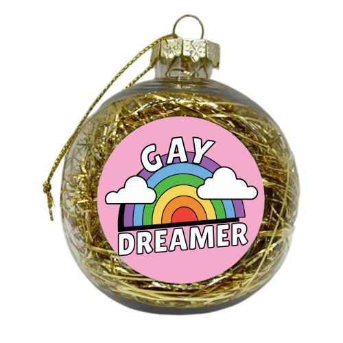 Gay Dreamer Queer LGBTQIA+ Giftware - xmas bauble by AbiGoLucky