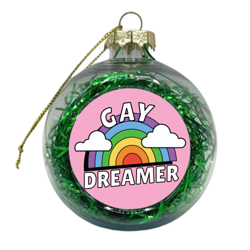 Gay Dreamer Queer LGBTQIA+ Giftware - xmas bauble by AbiGoLucky