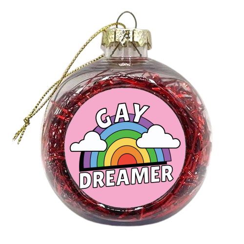 Gay Dreamer Queer LGBTQIA+ Giftware - xmas bauble by AbiGoLucky