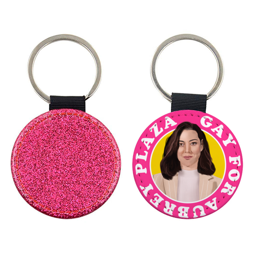 Gay for Aubrey Plaza - keyring by AbiGoLucky