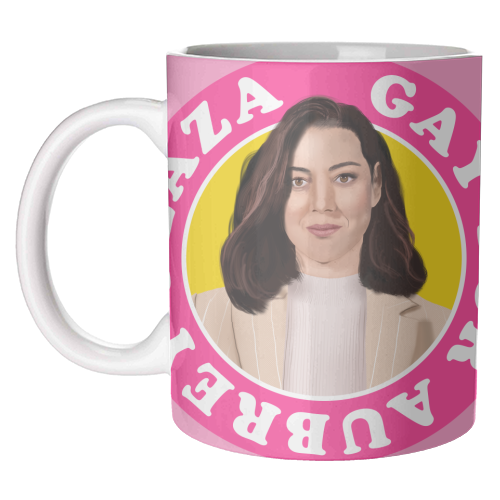 Gay for Aubrey Plaza - unique mug by AbiGoLucky