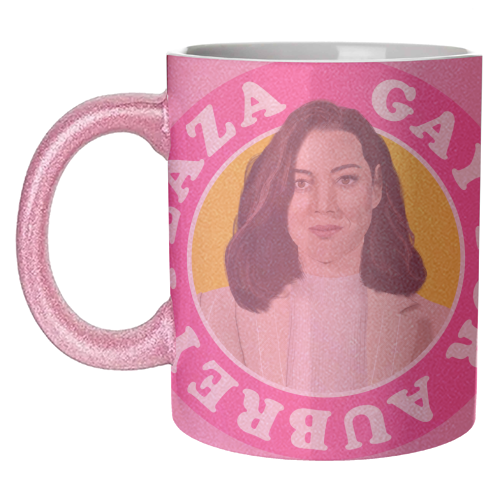 Gay for Aubrey Plaza - unique mug by AbiGoLucky
