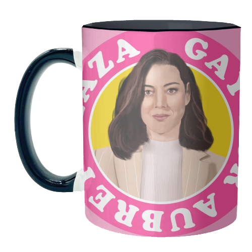 Gay for Aubrey Plaza - unique mug by AbiGoLucky