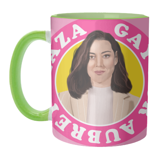 Gay for Aubrey Plaza - unique mug by AbiGoLucky