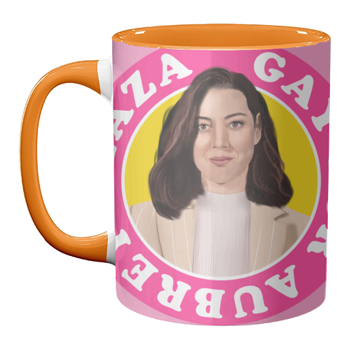 Gay for Aubrey Plaza - unique mug by AbiGoLucky