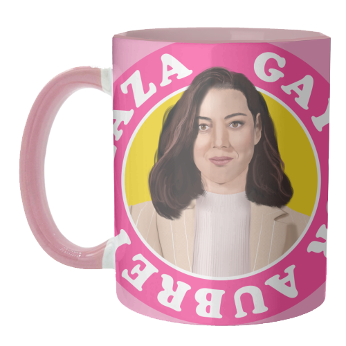 Gay for Aubrey Plaza - unique mug by AbiGoLucky