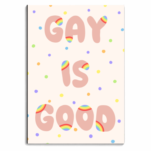 Gay is Good Typography - personalised A4, A5, A6 notebook by Lisa Wardle