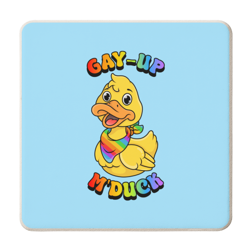 Gay-Up M'Duck - personalised beer coaster by Amy Farmer