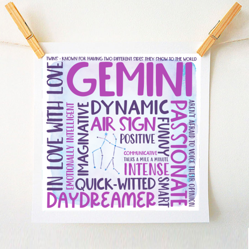 Gemini - A1 - A4 art print by All About Words Designs