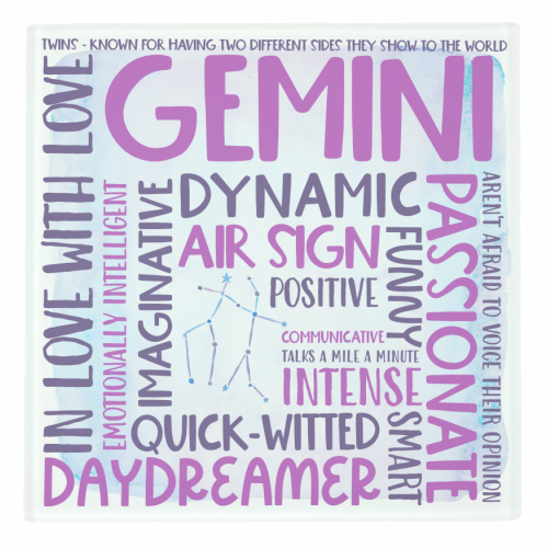 Gemini - personalised beer coaster by All About Words Designs