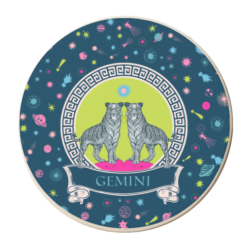 Gemini - personalised beer coaster by Wallace Elizabeth