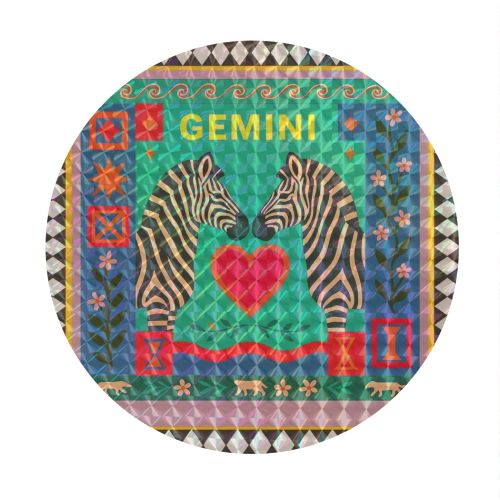 Gemini star sign - Circle Sticker by Wallace Elizabeth