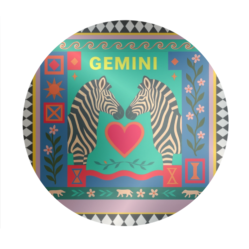 Gemini star sign - Circle Sticker by Wallace Elizabeth