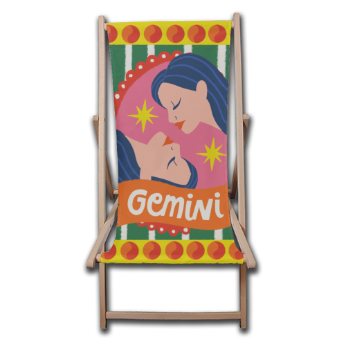 Gemini Star Sign Design - canvas deck chair by AbiGoLucky