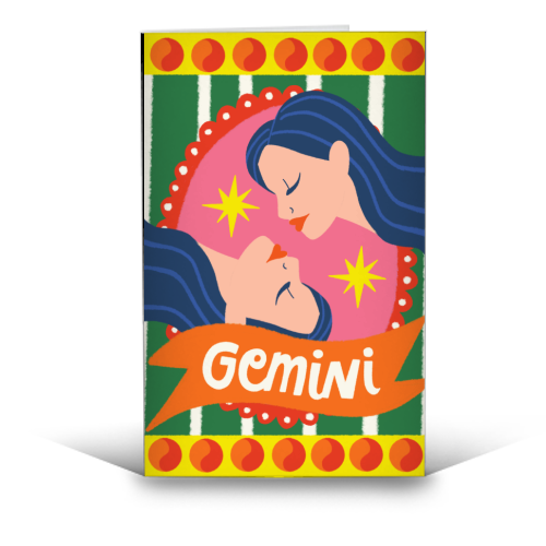 Gemini Star Sign Design - funny greeting card by AbiGoLucky