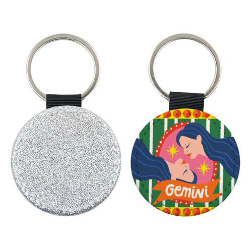 Gemini Star Sign Design - keyring by AbiGoLucky