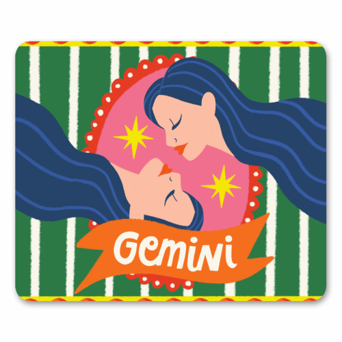 Gemini Star Sign Design - mouse mat by AbiGoLucky