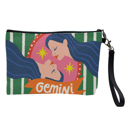 Gemini Star Sign Design - pretty makeup bag by AbiGoLucky