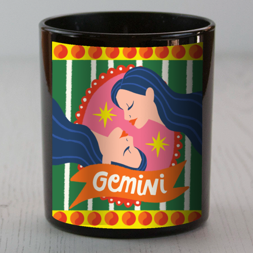 Gemini Star Sign Design - scented candle by AbiGoLucky