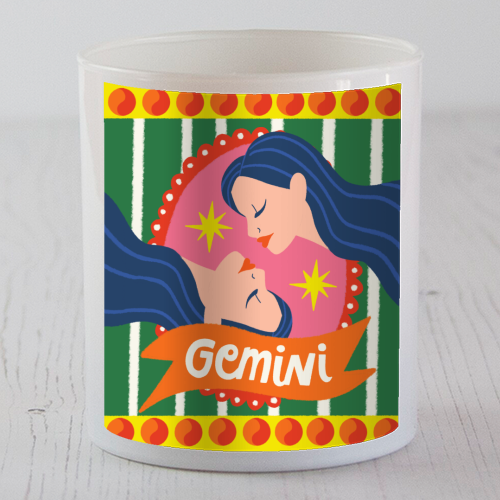 Gemini Star Sign Design - scented candle by AbiGoLucky