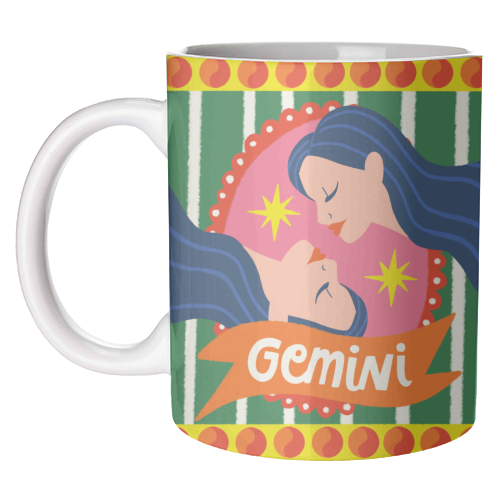 Gemini Star Sign Design - unique mug by AbiGoLucky