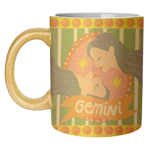 Gemini Star Sign Design - unique mug by AbiGoLucky