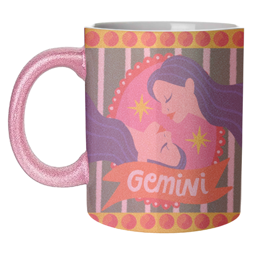 Gemini Star Sign Design - unique mug by AbiGoLucky