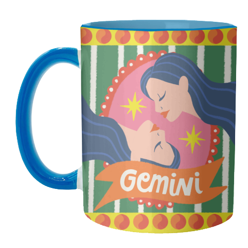 Gemini Star Sign Design - unique mug by AbiGoLucky