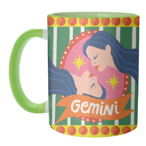 Gemini Star Sign Design - unique mug by AbiGoLucky