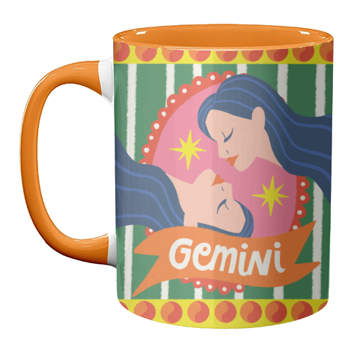 Gemini Star Sign Design - unique mug by AbiGoLucky
