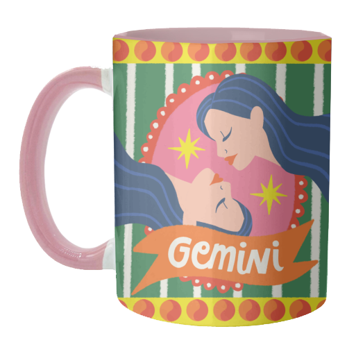 Gemini Star Sign Design - unique mug by AbiGoLucky