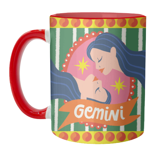 Gemini Star Sign Design - unique mug by AbiGoLucky