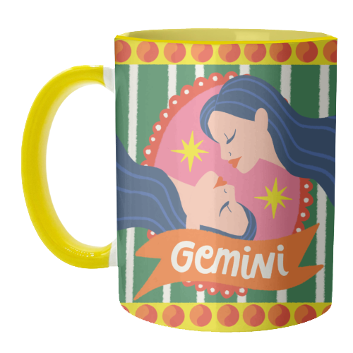 Gemini Star Sign Design - unique mug by AbiGoLucky