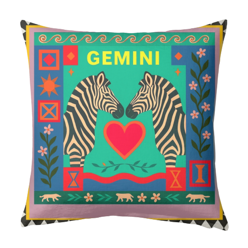 Gemini star sign - designed cushion by Wallace Elizabeth