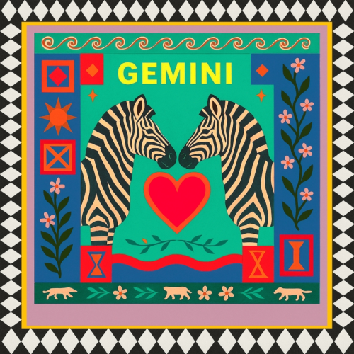 Gemini star sign - Die Cut Sticker by Wallace Elizabeth
