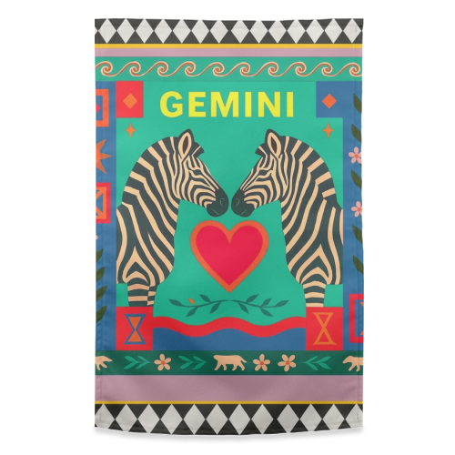 Gemini star sign - funny tea towel by Wallace Elizabeth