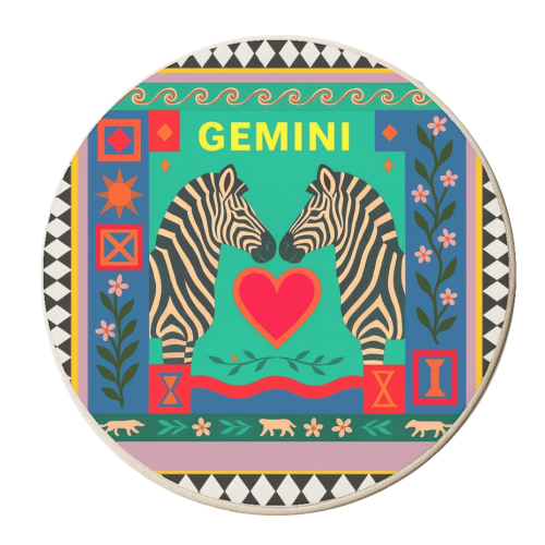Gemini star sign - personalised beer coaster by Wallace Elizabeth